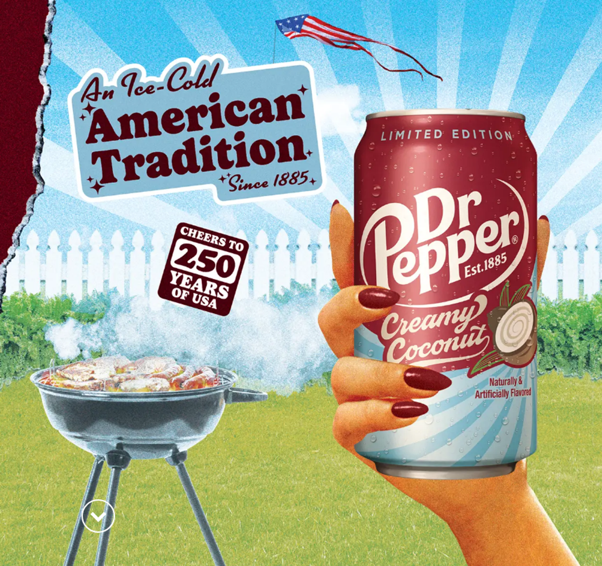 Dr Pepper creamy coconut hero artwork